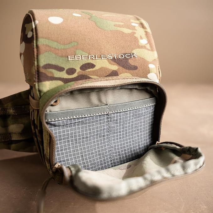 Eberlestock Bravo Modular Bino Pack – Magnetic-Free Hunting Binocular Harness with Quiet Shock Cord Closure – MOLLE Compatible – Breathable Air-Mesh Straps – Mountain Large