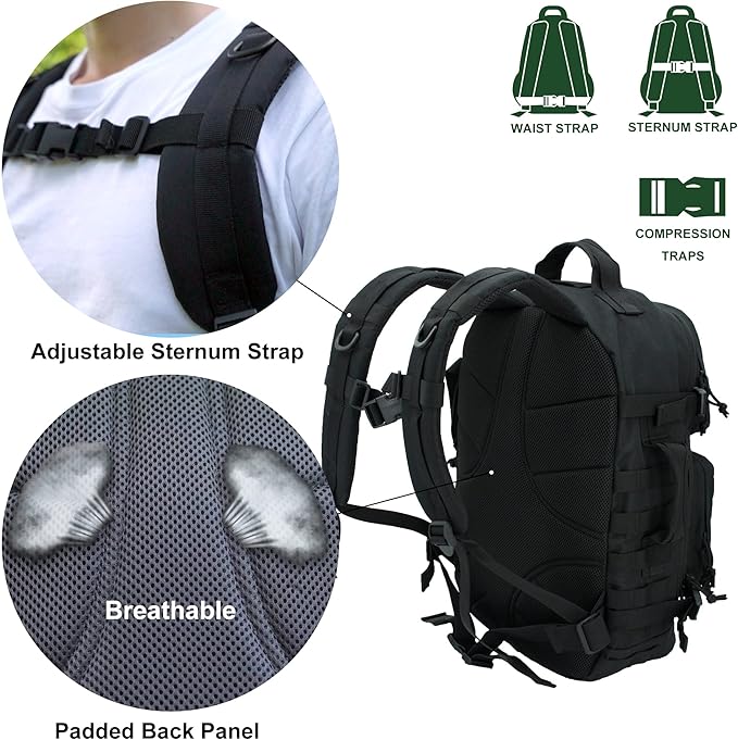 APRILBAY 3-Day Tactical Backpack - Classic Style Durable 600D Oxford Fabric Fully Functional Military Backpack