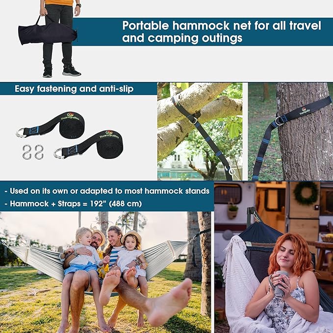 Tranquillo Combo x2 Hammocks with Stand for Outside &amp Tree Straps Heavy Duty Hammock with Stand 600lbs for Indoor Outdoor Patio Backyard x2 Hammocks for 2 Person Portable Carrying Bags Aegean