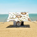 ALAZA Sloth Branch Bird Pattern Beach Tent Sun Shelter Portable Canopy Sunshade for Outdoor Camping Picnics Backyard Fun 10x9 ft