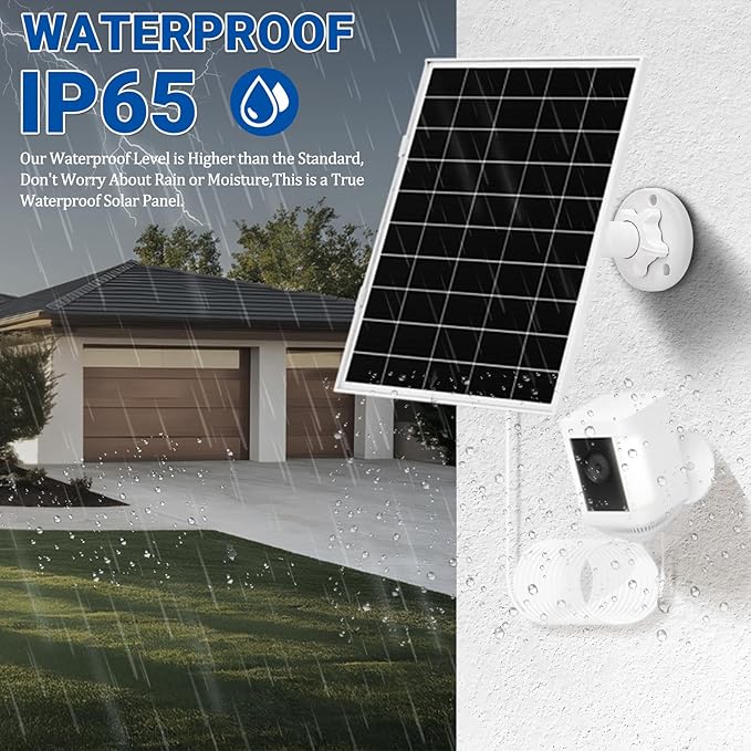 2 Pack 8W Solar Panel for Ring Camera Outdoor Wireless Compatible with Outdoor Cam (Stick Up Cam) Outdoor Cam Plus Stick Up Cam Pro Spotlight Cam Battery/Plus/Pro Fast Charging