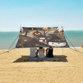 ALAZA Halloween Pumpkin Snowman Beach Tent Sun Shelter UPF50+ Protection Beach Shade Canopy w/ 4 Sandbags for Outdoor Camping Fishing Backyard Fun Picnic 10x9 ft