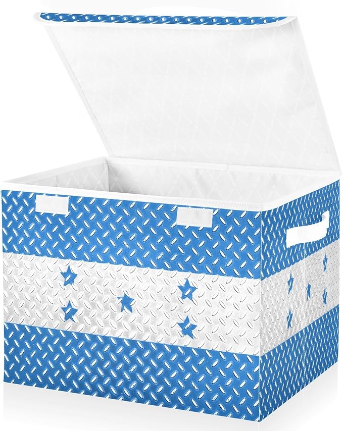 Honduras Flag Honduran National Blue Storage Containers with Lids Stackable Tote Storage Storage Box with Lids for