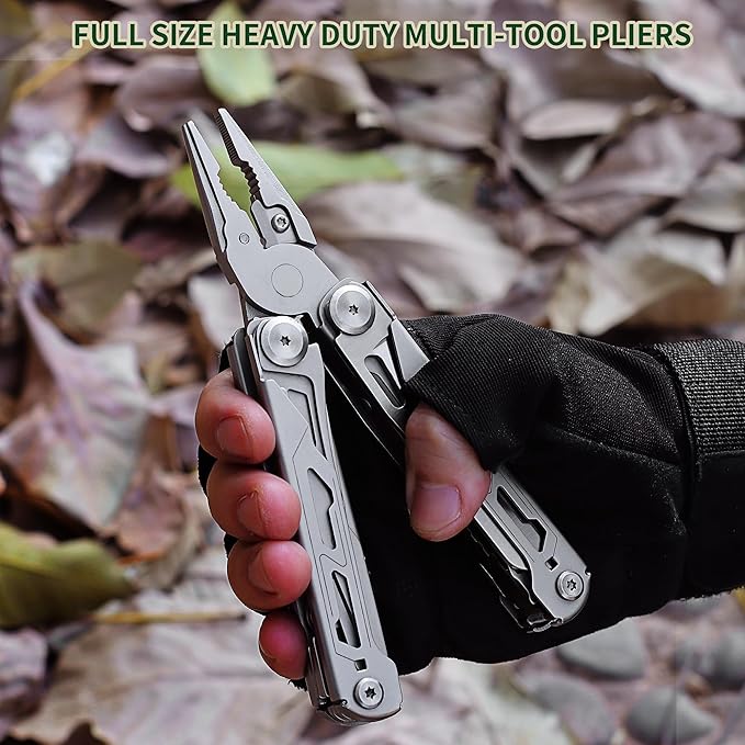 POXIMO 17-In-1 Multitool Gifts for Men Dad Him Multi Tool Pliers EDC Multi-Tool Kits Stocking Stuffers Pocket Knife Gadgets for Camping Hiking Surviving Fishing Hunting