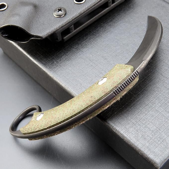 C16901 Fixed Blade Knives D2 Steel Micarta Handle Outdoor Survival Claw KnifeCamping EDC Tools Kydex Sheaths(Green)
