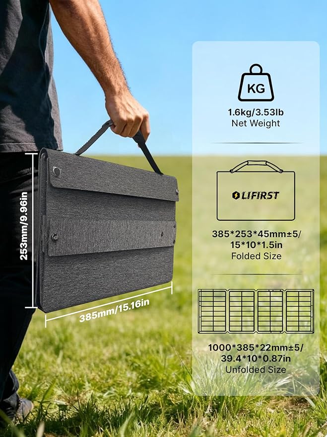 60W 36V Solar Panel for Starlink Mini Battery ETFE Portable Charger with USB-C PD &amp QC3.0 IP67 Waterproof Foldable Design