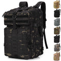 ShowyLive 3P Tactical Backpack Military Rucksack - 45L Large Hiking Backpack Waterproof Durable Camping Backpack for Men Women Travel Outdoor Sports Bug Out Bag (Black CP)