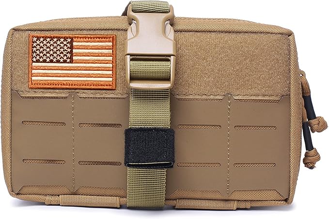 Tactical Multi-Purpose Molle Admin Pouch EDC Pouch Military Waist Belt Modular Utility Tools Bag Organizer First Aid Pouch Laser-Cut Style Molle Attachment Ready…