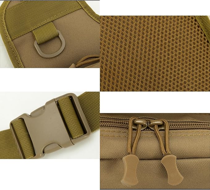 Cycling Bag for Men Outdoor Camping Storage Pouch Waterproof Mini Crossbody Bag for Tools and Essentials(Khaki)
