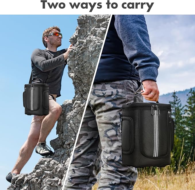 Carrying Case Compatible with Anker SOLIX C300 Portable Power Station Outdoor Travel Storage Bag with Side Zipper Two-Layer Pockets for Charging Cable and Accessories with Shoulder Strap