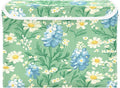 Mint Green Bluebonnet and Daisy Flowers Collapsible Storage Bins with Lids Decorative Fabric Cubes Closet Organizer Basket Boxes Containers for Clothes Box Chest