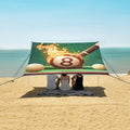 ALAZA Pool Cue Hitting A Billiard Ball on Fire Beach Tent Sun Shelter Portable Canopy Sunshade for Outdoor Camping Picnics Backyard Fun 10x9 ft