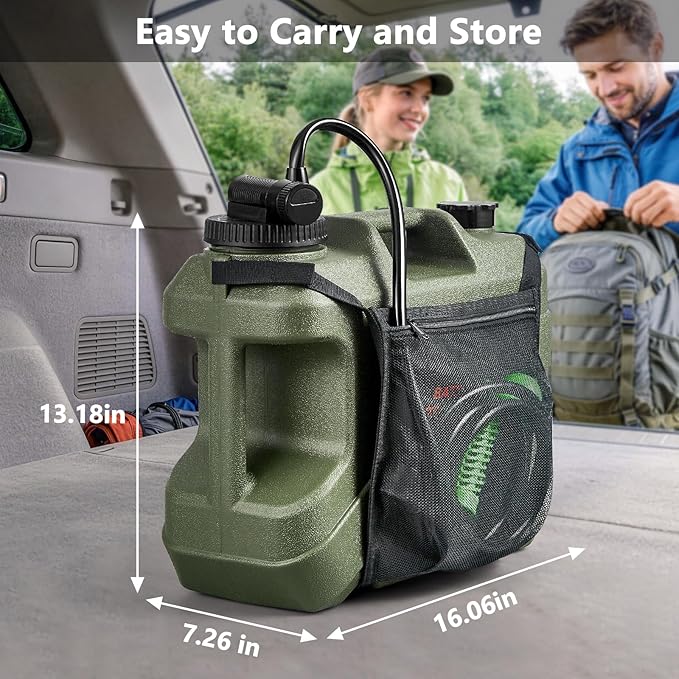 SPACEREST Integrated Camping Shower – Spill Resistant Electric Portable Shower for Camping with 5 Gallon Food-Grade Water Jug Easy to Store for Hiking Beach 7-Mode Shower Head IPX7 Waterproof