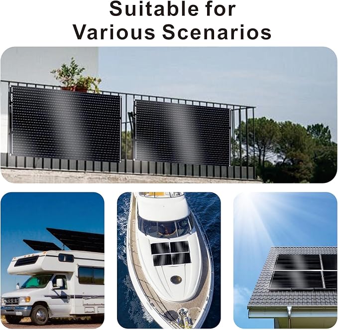 200W Flexible Solar Panel Kit Lightweight Monocrystalline Ultra-Flexible Bendable Mono Off-Grid Charger with 30A Charge Controlle for 12-24V Battery Charging Car Battery Camping Stuff (2 * 100W)