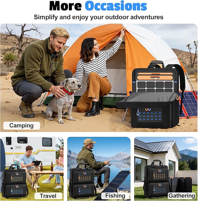 Solar Panel Storage Bag Padded Carrying Case Fits for 2 Panels Water-Resistant Protective Travel Organizer Compatible with Jackery SolarSaga 100W 100X 200W Anker SOLIX ZOUPW
