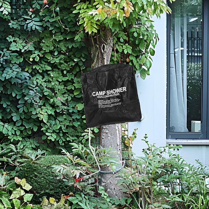 Kichvoe 40l Solar Heating Camping Shower Bag with Spray Head Portable Outdoor Shower Water Bag for Hiking Travel and Camping