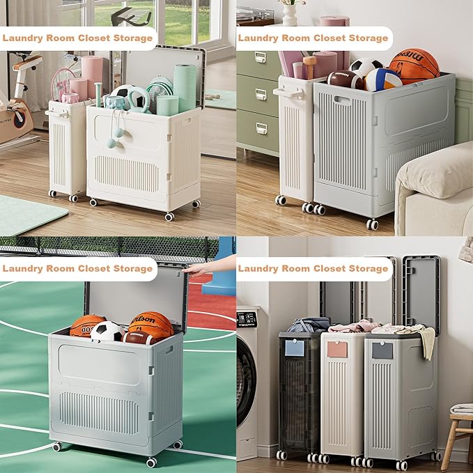Large Plastic Storage Bins with Lid 123L Collapsible Sturdy Storage Organizer Boxes Bins Baskets with Wheels Home Storage Organizer for Bedroom Living