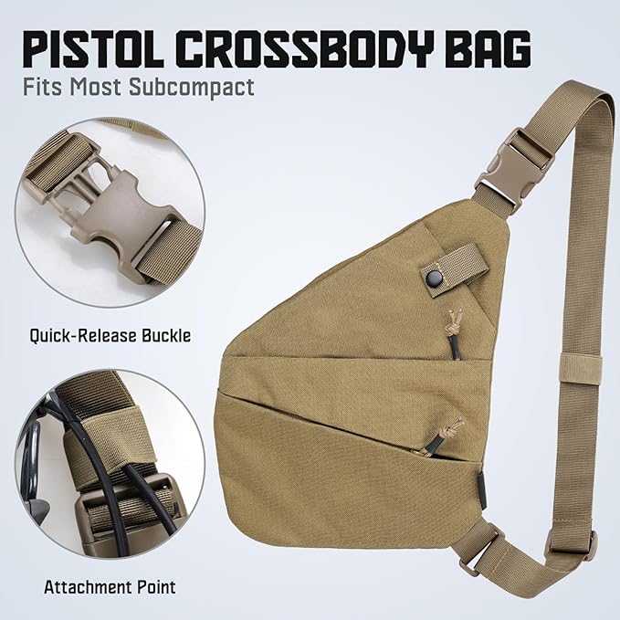 WYNEX Tactical Crossbody Sling BagConcealed Carry Bag for Men WomenAnti Theft Crossbody Bags CCW Bags EDC Carry