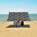 ALAZA Sun Moon Stars Beach Tent Sun Shelter UPF50+ Protection Beach Shade Canopy w/ 4 Sandbags for Outdoor Camping Fishing Backyard Fun Picnic 10x9 ft