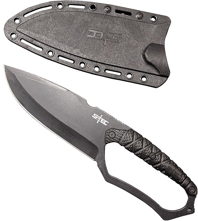 NLX 11 Black Stonewash Tanto Drop Point Style Machete and Outdoor Tools with Glass Breaker Full Tang Stainless Steel Fixed Blade with ABS Sheath. Durable Gear for Camping Hiking Bushcraft EDC Use