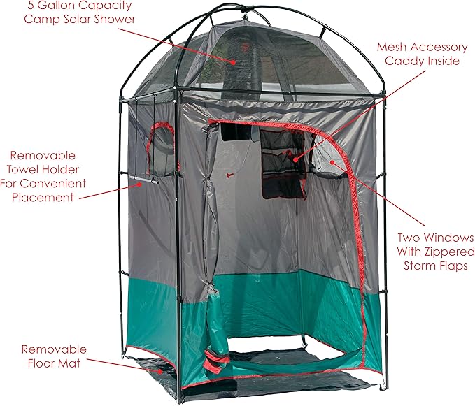 Texsport Portable Outdoor Camping Shower Privacy Shelter Changing Room Gray 1 Count (Pack of 1)