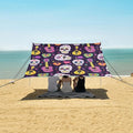 ALAZA Guitar Skull Pattern Beach Tent Sun Shelter Portable Canopy Sunshade for Outdoor Camping Picnics Backyard Fun 10x9 ft