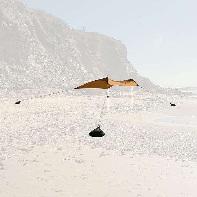 Green Elephant Beach Tent - Pop Up Beach Shade with UPF 50+ UV Protection Easy Setup Beach Sun Shelter for Camping Fishing Backyard &amp Picnic Gold Brown