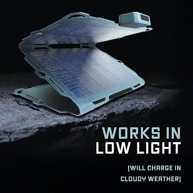Dark Energy Spectre Folding 18W Solar Panel | Charges USB-C and USB-A Device | Ultra-Durable IPX7 Waterproof Lightweight Off The Grid Solar Powerhouse