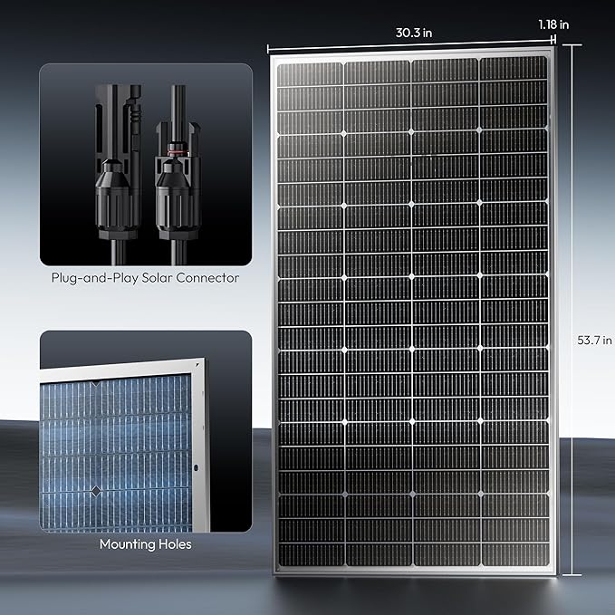 Epoch 400W Bifacial Solar PanelsN-Type 12/24 Volt Monocrystalline Solar Panel High-Efficiency Waterproof Solar Module for RV Camping Boat MarineOff-Grid[200w×2pcs]