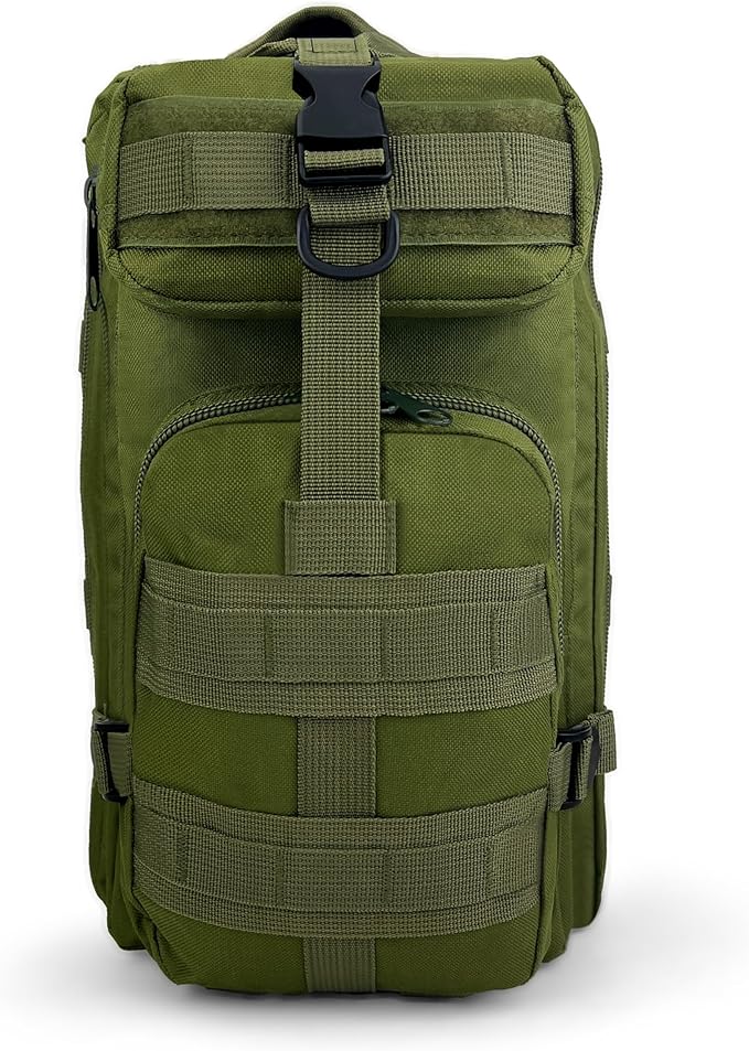 ASA TECHMED Large Tactical Backpack - IFAK Military-Grade Assault Pack Everyday Carry Use Military Backpacks Tactical (Green)