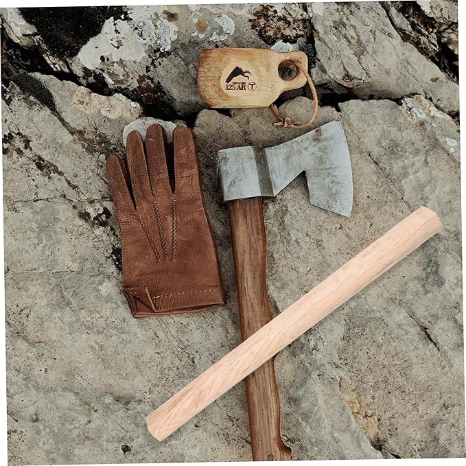 DOITOOL 2pcs Replacement Axe Handles Durable Wood Parts for Hatchets Ergonomic Design for Comfort and Safety for Wood Splitting and Camping