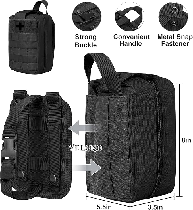 Tactical MOLLE Utility Pouch Kit – EDC Accessories Bag with Phone Holder Water Bottle Pouch Medical First Aid Pouch for Outdoor Hiking Camping and Duty Use