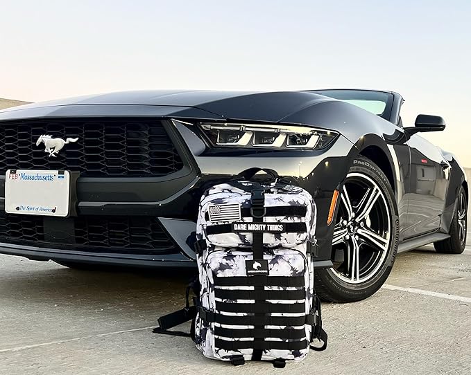 AMERICANPHOENIX 45L Elite Tactical Backpack | 3X Stronger Work &amp Military Backpack | Water Resistant and Heavy Duty | 3 Day MOLLE Bug Out Bag (Black Ice)