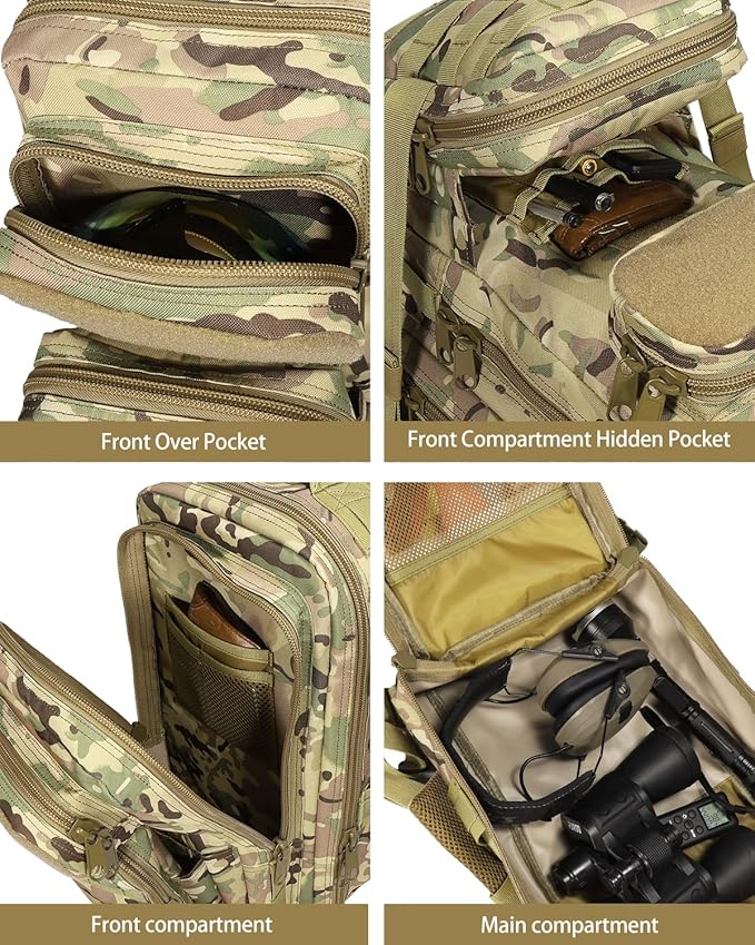 BOMTURN for Mens Tactical Backpack Military Backpacks 27L Army Survival Backpacks Small Waterproof Bug out Bag