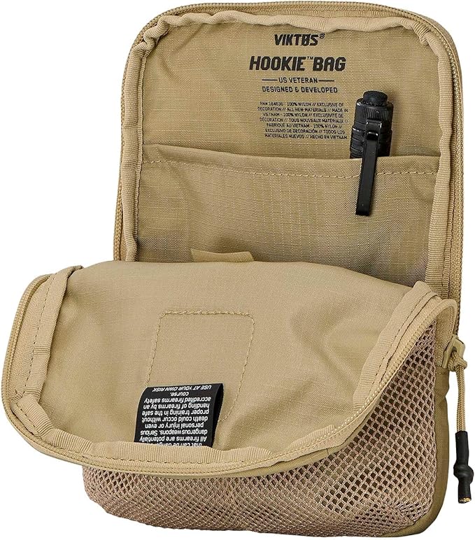 VIKTOS Hookie Bag EV | Mid-Sized 9 H x 7 W x 2 D EDC Tactical Gear Storage Pouch w/Zippered Compartment External Mesh Pockets Molle Hook Backing Loop ID Panel
