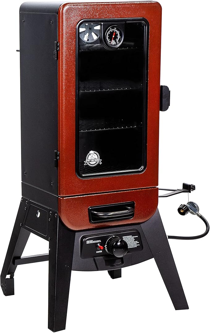 Pit Boss 3-Series Gas Vertical Smoker Red Hammertone - 10773