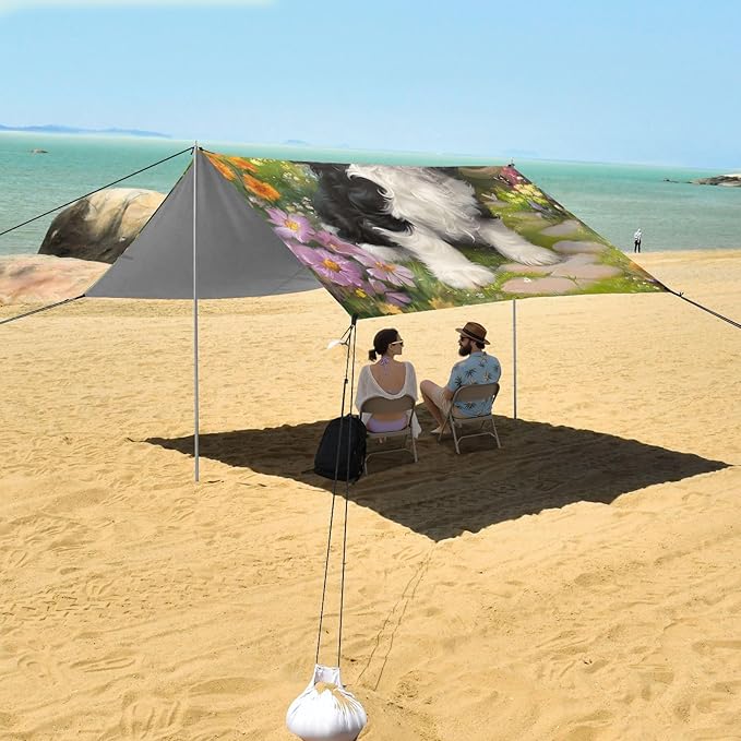 ALAZA Charles Cavalier Dog Beach Tent Sun Shelter Portable Canopy Sunshade for Outdoor Camping Picnics Backyard Fun 10x9 ft
