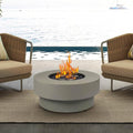 Propane Outdoor Fire Pit Table Flint &amp Concrete Look 32-inch Round Patio Propane Fire Table 50000 BTU w/Lid Glass Rocks Cover Pre-Attached 10ft Hose