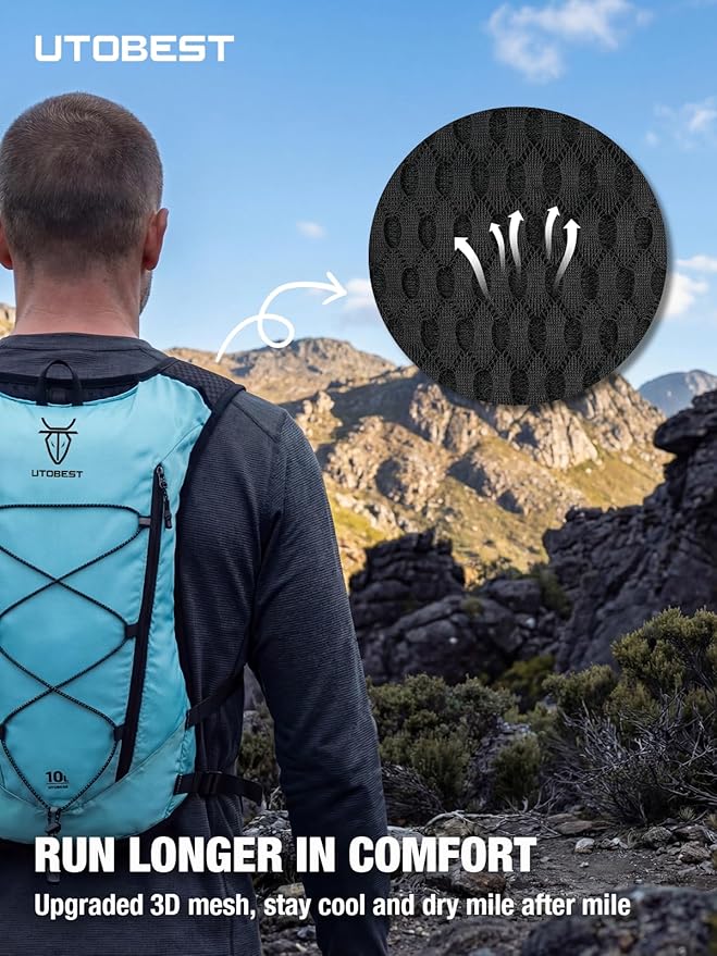 UTOBEST 10L Running Hydration Vest with 2L Bladder – Lightweight Trail Running Vest for Women &amp Men Adjustable Marathon Backpack for Running
