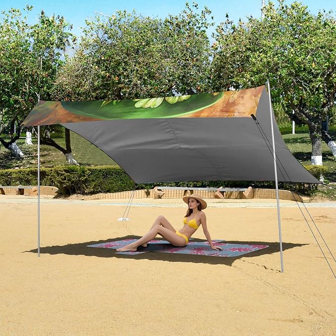 ALAZA St Patrick's Day Floral Skull Beach Tent Sun Shelter Portable Canopy Sunshade for Outdoor Camping Picnics Backyard Fun 10x9 ft