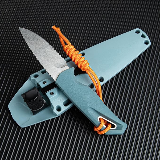 Fixed Blade Knife with Kydex Sheath and D2 Steel Blade - Outdoor Knife for Camping Hiking EDC &amp Everyday Tasks - Ideal Gift