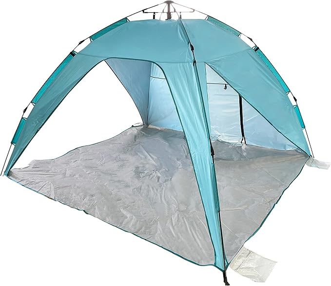 Bliss Hammocks BHT-A39-BT Pop-Up Beach Tent w/Carry Bag for Easy Travel Sun Protection &amp Wind Resistant Waterproof Lightweight Durable Light Blue and Teal