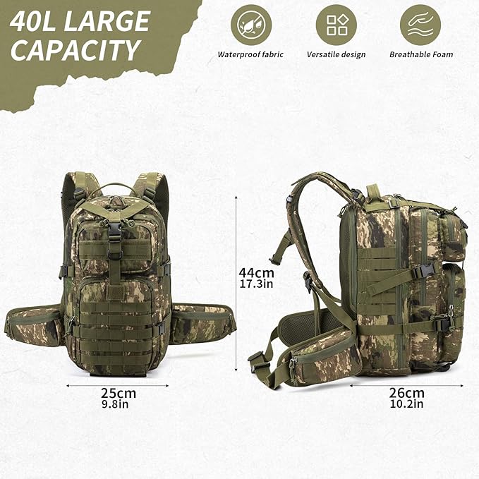 Camo hunting backpacksmall tactical backpack military backpack for men camping backpack 3-day bag(Camouflage)