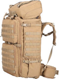 Zsearaymy 75L Hiking MOLLE Backpack with Internal Frame &amp Rain Cover for Tactical Camping Backpacking Survival Travel (TAN)
