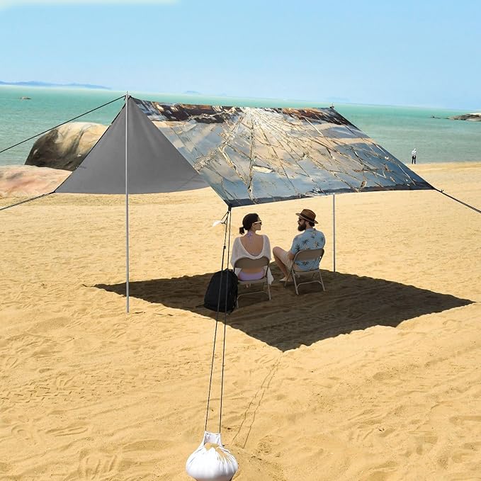 Broken Windshield with City Cars Print Beach Tent Sun Shelter Set UPF50+ UV Protection 10.5 x 9.19 FT Camping Shade Canopy with Sandbags Sand Anchors Carrying Bag and Others