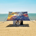 ALAZA The Eagles Portait and American_Flag Beach Tent Sun Shelter Portable Canopy Sunshade for Outdoor Camping Picnics Backyard Fun 10x9 ft