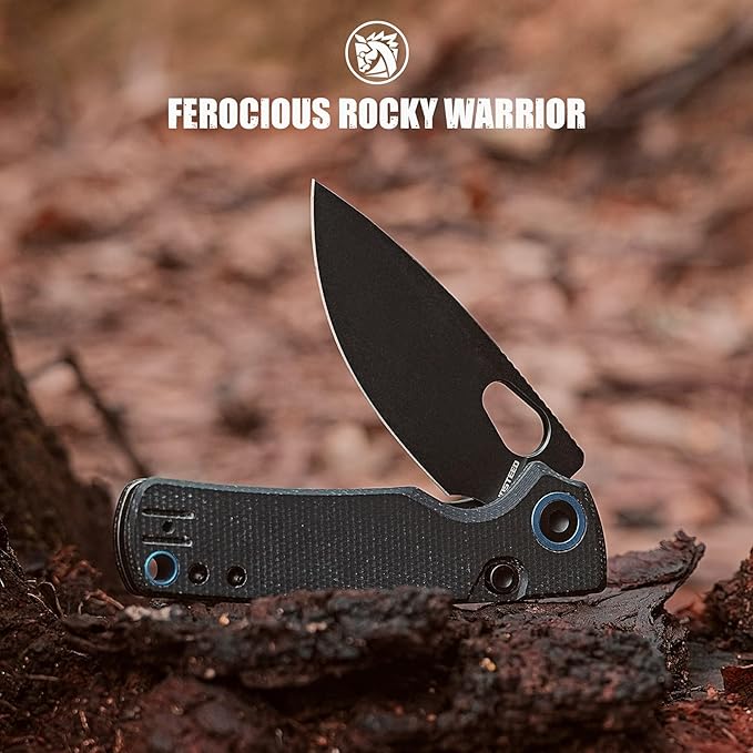 Vosteed Porcupine EDC Folding Knife 2.99’’ 14C28N Steel Big Belly Blade Top Liner Lock Micarta Handle - Lightweight Pocket knives for Men &amp Women Camping Hiking - A2601