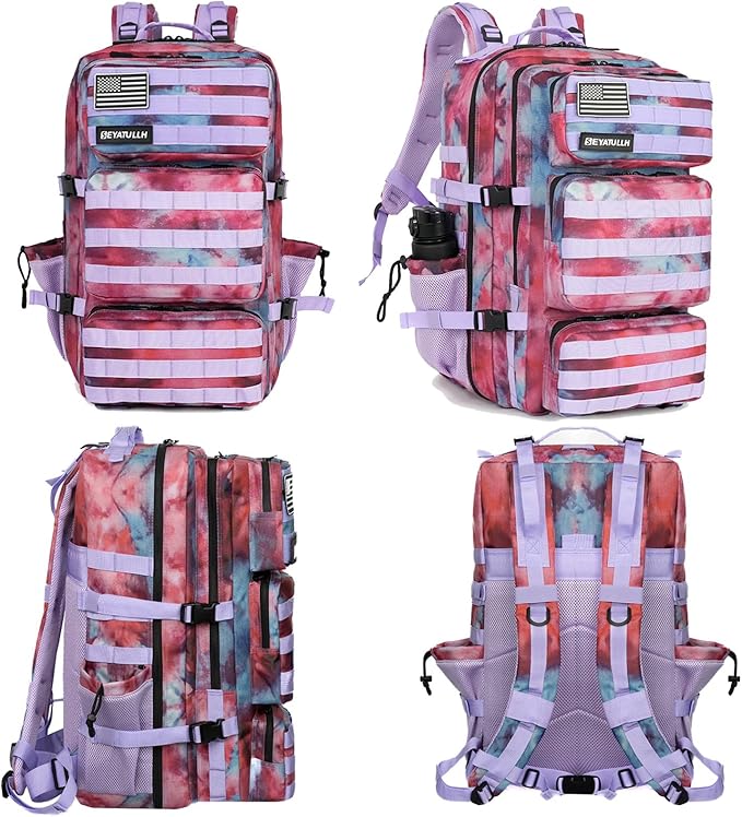 Military Tactical Backpack 55L for Men &amp Women Bug Out Bag Assault pack Molle Daypack Hiking Trekking Rucksack (Nebula camouflage)