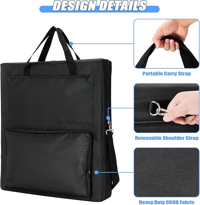 Solar Panel Storage Bag Compatible with Jackery Solar Panel 100 WattPadded Solar Panels BagSolar Panels Carrying Case with 2 Pockets (22 x 4.72 x 25.6inBlack)