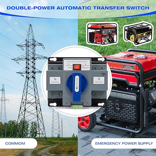 110V 63A 2P Automatic Transfer Switch Dual Power Automatic Transfer Switch 50HZ/60HZ Generator Changeover Switch